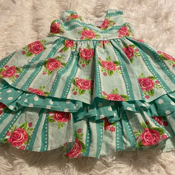 Serendipity Clothing Co 12M Blue & Pink Floral Dress - Picture 2 of 6